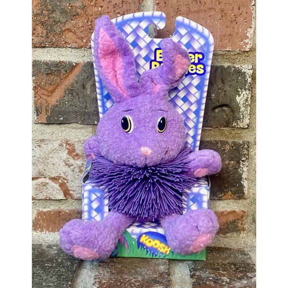 1999 Purple Bunny Koosh Ball Plush Figure Toy Stuffed Animal Rabbit OddzOn - Picture 1 of 3